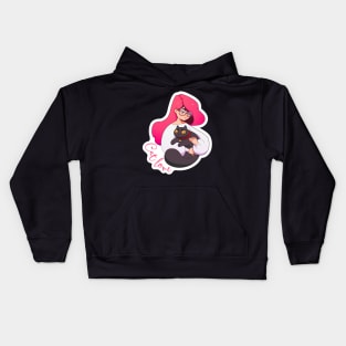 Cat Lady with Glasses Kids Hoodie